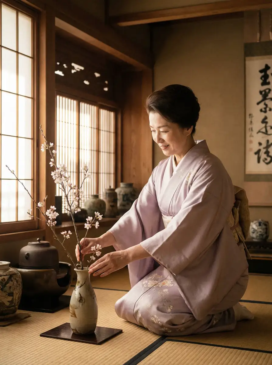 一位优雅的 男奴-另类文化社区|最新资讯|互动交流专区 在和室中插花